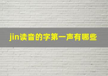 jin读音的字第一声有哪些