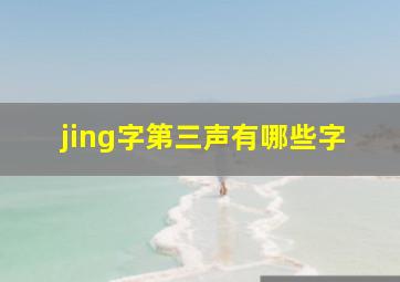 jing字第三声有哪些字