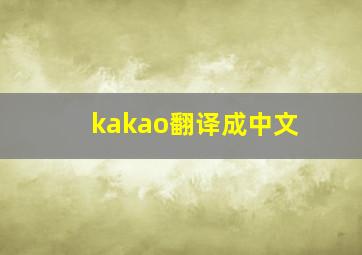 kakao翻译成中文