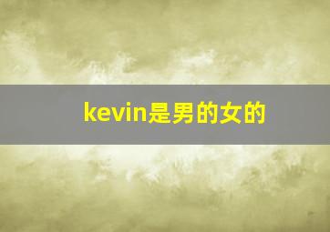 kevin是男的女的