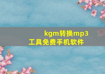 kgm转换mp3工具免费手机软件