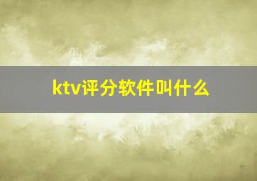 ktv评分软件叫什么