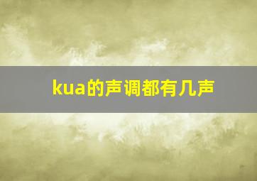 kua的声调都有几声