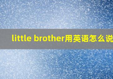 little brother用英语怎么说