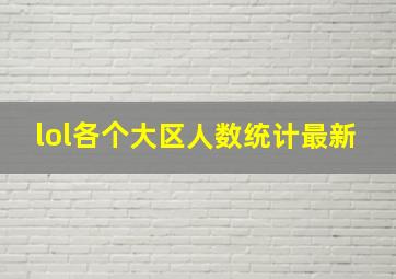 lol各个大区人数统计最新