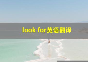 look for英语翻译