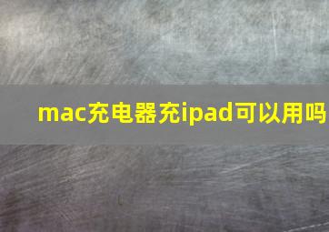 mac充电器充ipad可以用吗