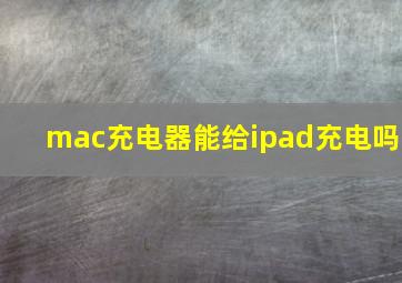 mac充电器能给ipad充电吗