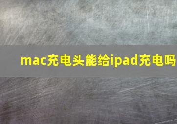 mac充电头能给ipad充电吗