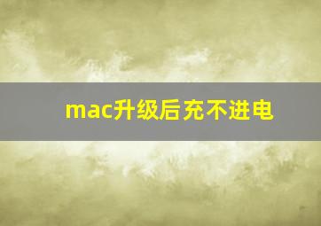 mac升级后充不进电