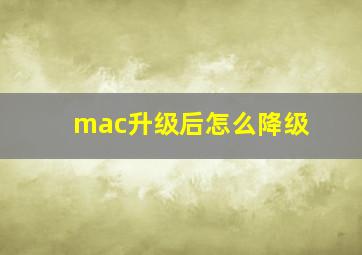 mac升级后怎么降级