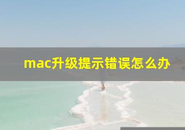 mac升级提示错误怎么办