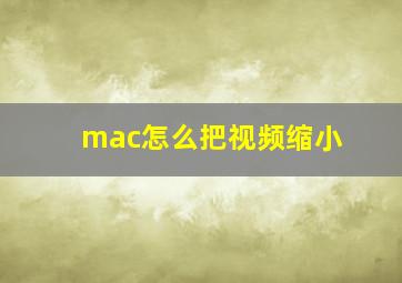 mac怎么把视频缩小