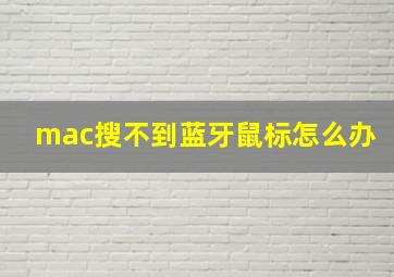 mac搜不到蓝牙鼠标怎么办