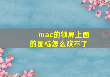 mac的锁屏上面的图标怎么改不了