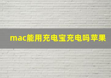 mac能用充电宝充电吗苹果