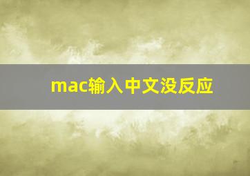 mac输入中文没反应