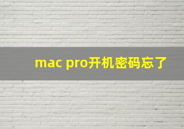 mac pro开机密码忘了