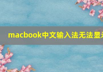 macbook中文输入法无法显示