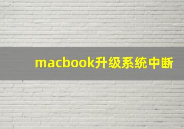 macbook升级系统中断