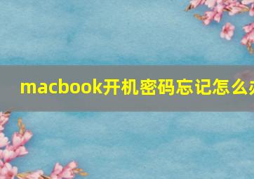 macbook开机密码忘记怎么办