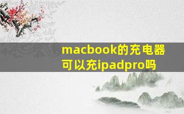 macbook的充电器可以充ipadpro吗