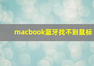 macbook蓝牙找不到鼠标