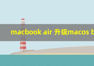 macbook air 升级macos big sur