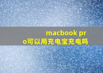 macbook pro可以用充电宝充电吗