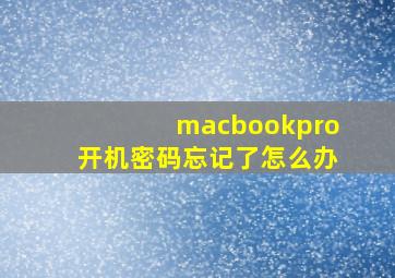 macbookpro开机密码忘记了怎么办