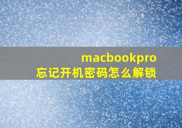 macbookpro忘记开机密码怎么解锁