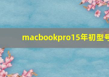 macbookpro15年初型号