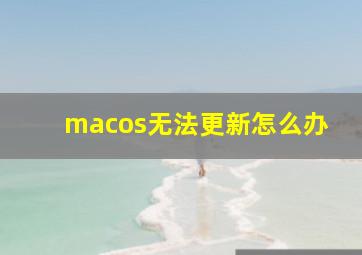 macos无法更新怎么办