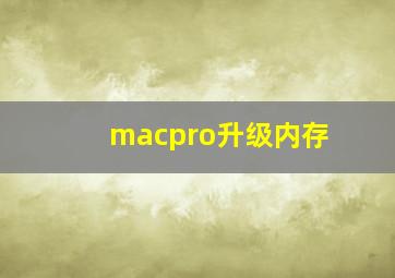 macpro升级内存