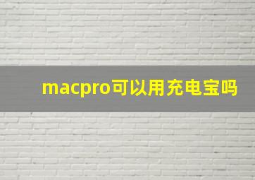 macpro可以用充电宝吗