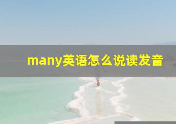 many英语怎么说读发音