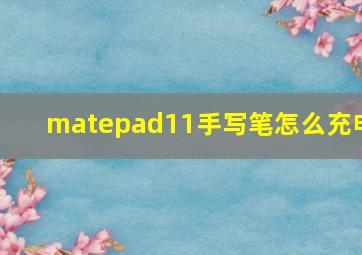 matepad11手写笔怎么充电