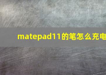 matepad11的笔怎么充电