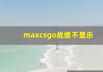 maxcsgo战绩不显示