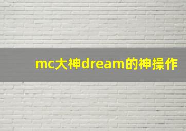 mc大神dream的神操作