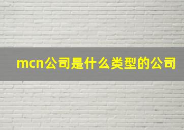 mcn公司是什么类型的公司