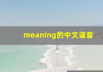 meaning的中文谐音