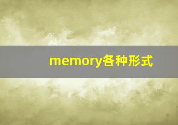 memory各种形式