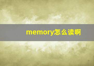 memory怎么读啊