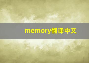 memory翻译中文