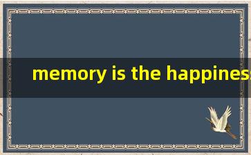 memory is the happiness of being alone.翻译