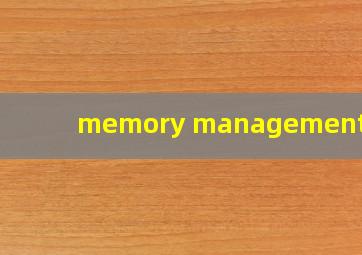 memory management翻译