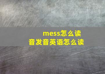 mess怎么读音发音英语怎么读