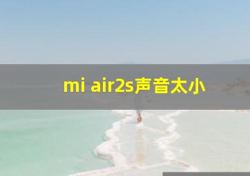 mi air2s声音太小