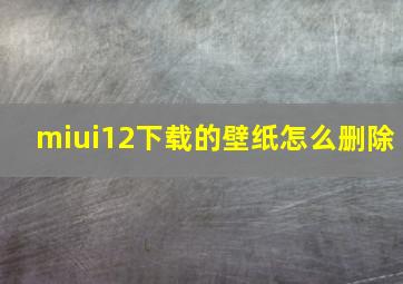 miui12下载的壁纸怎么删除